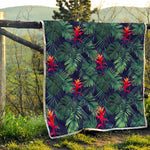 Hawaiian Palm Leaves Pattern Print Quilt