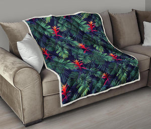 Hawaiian Palm Leaves Pattern Print Quilt