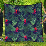 Hawaiian Palm Leaves Pattern Print Quilt