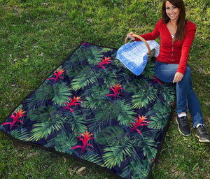 Hawaiian Palm Leaves Pattern Print Quilt