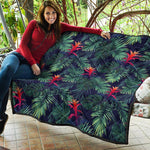 Hawaiian Palm Leaves Pattern Print Quilt