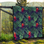 Hawaiian Palm Leaves Pattern Print Quilt