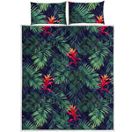 Hawaiian Palm Leaves Pattern Print Quilt Bed Set