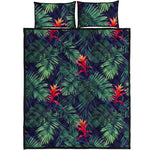 Hawaiian Palm Leaves Pattern Print Quilt Bed Set