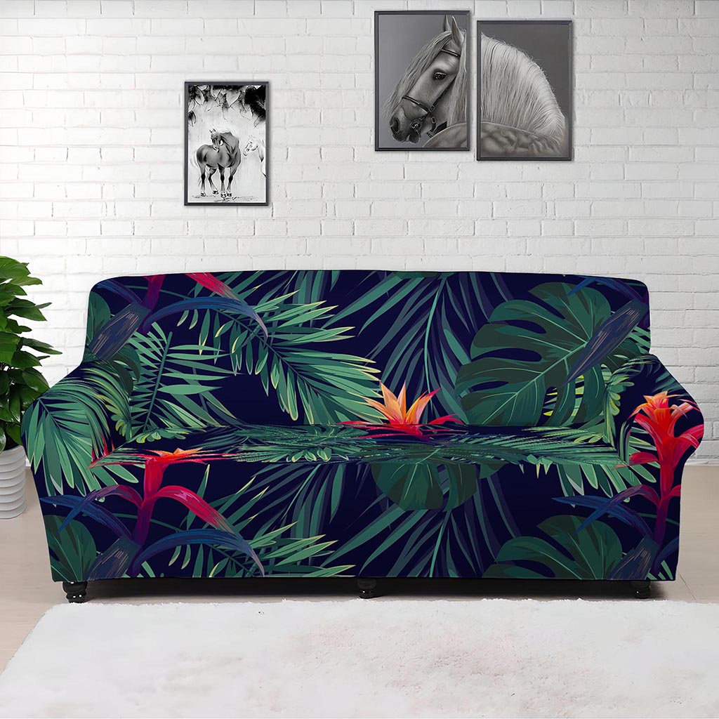 Hawaiian Palm Leaves Pattern Print Sofa Cover