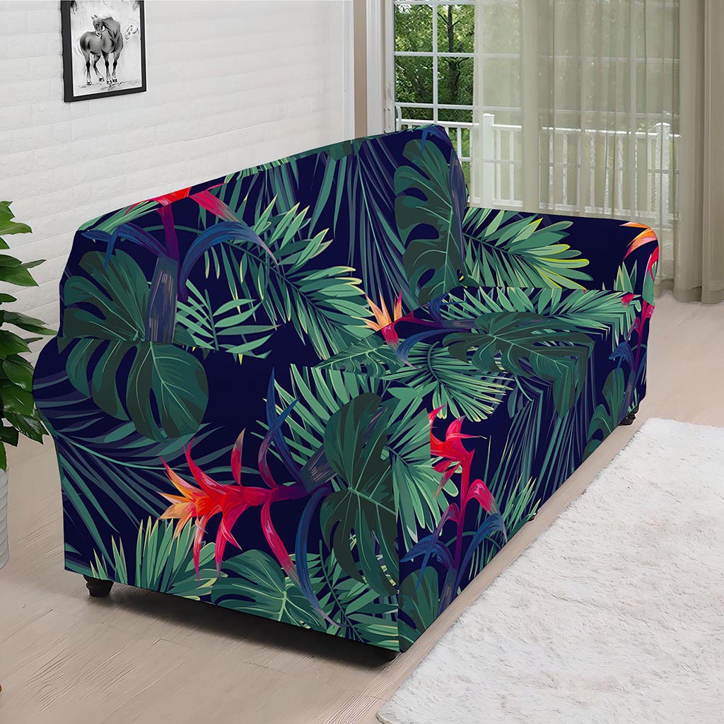 Hawaiian Palm Leaves Pattern Print Sofa Cover