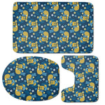 Hawaiian Tiki Pattern Print 3 Piece Bath Mat Set