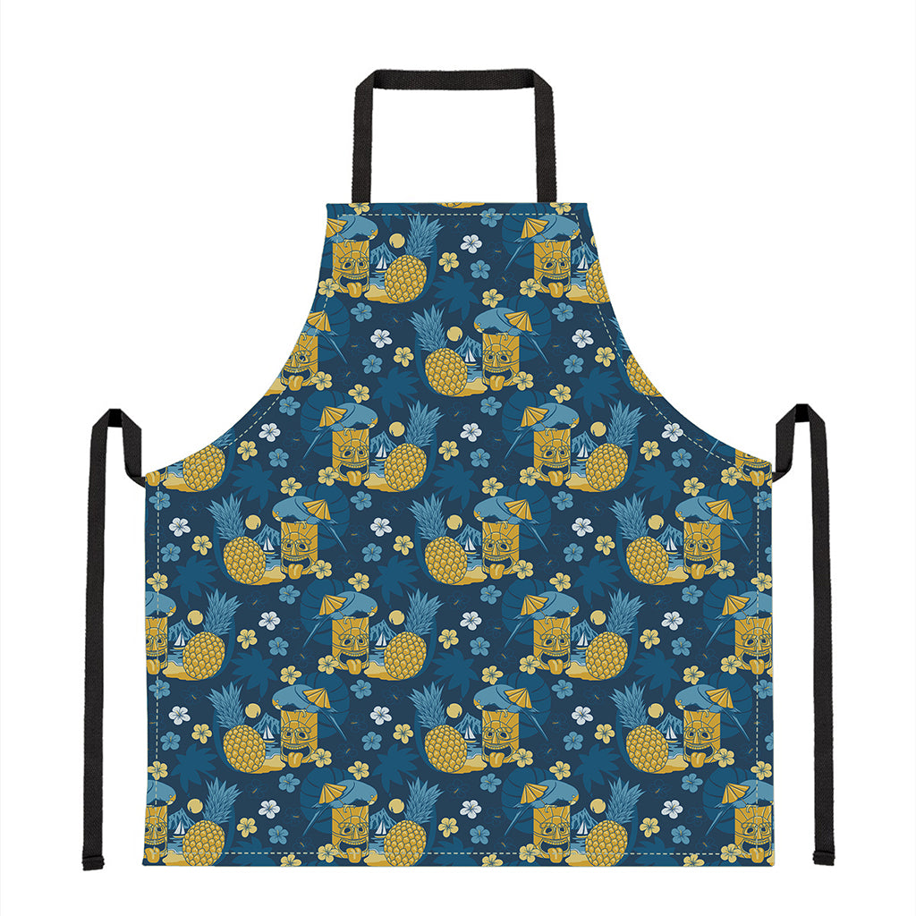 Hawaiian Tiki Pattern Print Apron