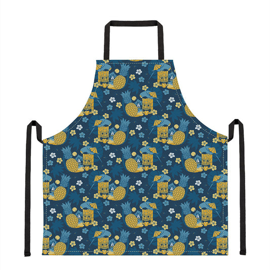 Hawaiian Tiki Pattern Print Apron