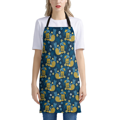 Hawaiian Tiki Pattern Print Apron