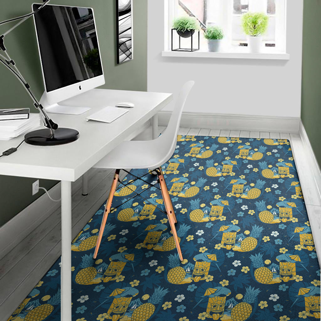 Hawaiian Tiki Pattern Print Area Rug