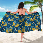Hawaiian Tiki Pattern Print Beach Sarong Wrap