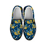 Hawaiian Tiki Pattern Print Black Slip On Shoes