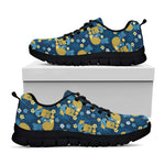 Hawaiian Tiki Pattern Print Black Sneakers