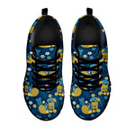 Hawaiian Tiki Pattern Print Black Sneakers