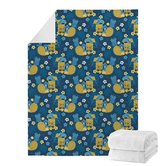 Hawaiian Tiki Pattern Print Blanket