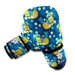 Hawaiian Tiki Pattern Print Boxing Gloves
