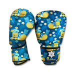 Hawaiian Tiki Pattern Print Boxing Gloves