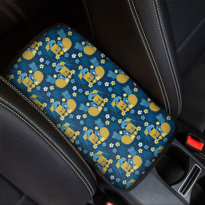 Hawaiian Tiki Pattern Print Car Center Console Cover
