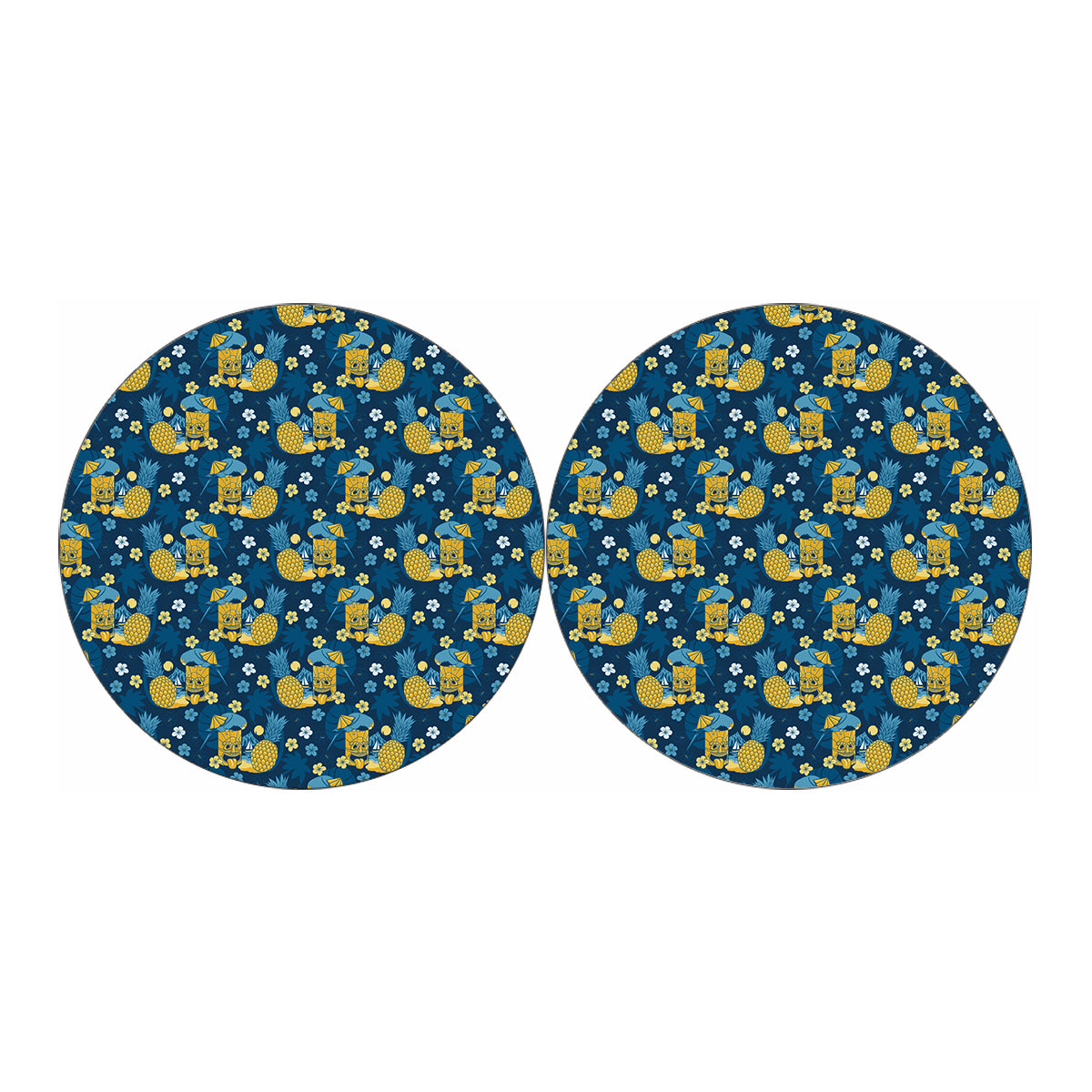 Hawaiian Tiki Pattern Print Car Coasters