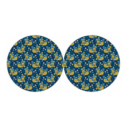 Hawaiian Tiki Pattern Print Car Coasters
