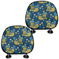 Hawaiian Tiki Pattern Print Car Headrest Covers