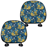 Hawaiian Tiki Pattern Print Car Headrest Covers
