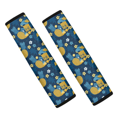 Hawaiian Tiki Pattern Print Car Seat Belt Covers