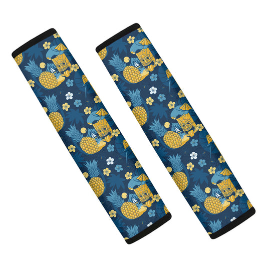 Hawaiian Tiki Pattern Print Car Seat Belt Covers