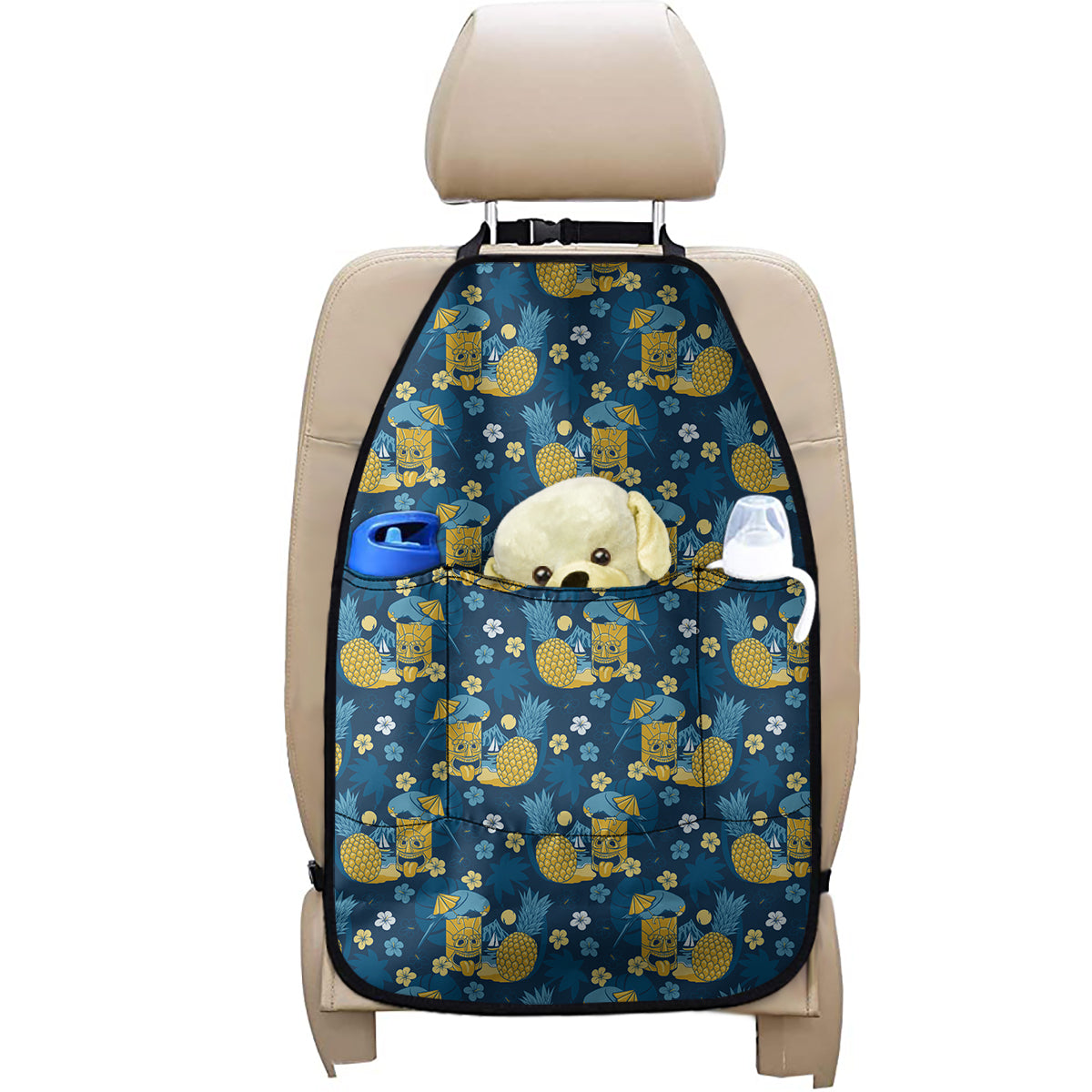 Hawaiian Tiki Pattern Print Car Seat Organizers