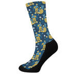 Hawaiian Tiki Pattern Print Crew Socks