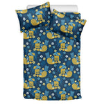 Hawaiian Tiki Pattern Print Duvet Cover Bedding Set