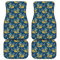 Hawaiian Tiki Pattern Print Front and Back Car Floor Mats