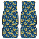 Hawaiian Tiki Pattern Print Front and Back Car Floor Mats