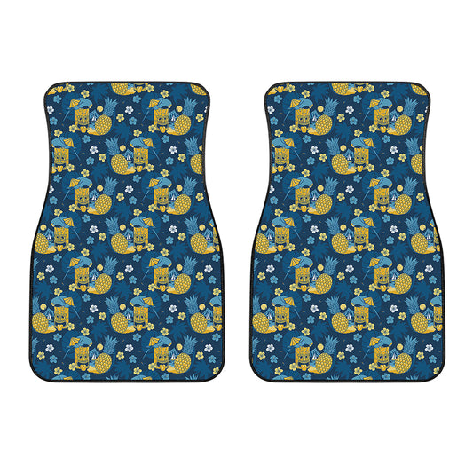 Hawaiian Tiki Pattern Print Front Car Floor Mats