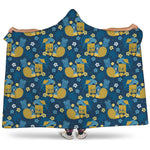 Hawaiian Tiki Pattern Print Hooded Blanket