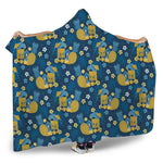 Hawaiian Tiki Pattern Print Hooded Blanket