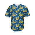 Hawaiian Tiki Pattern Print Men's Baseball Jersey