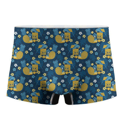 Hawaiian Tiki Pattern Print Men's Boxer Briefs
