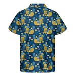 Hawaiian Tiki Pattern Print Men's Short Sleeve Shirt