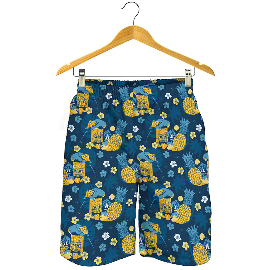 Hawaiian Tiki Pattern Print Men's Shorts