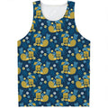 Hawaiian Tiki Pattern Print Men's Tank Top
