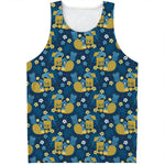 Hawaiian Tiki Pattern Print Men's Tank Top