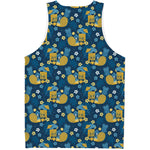 Hawaiian Tiki Pattern Print Men's Tank Top