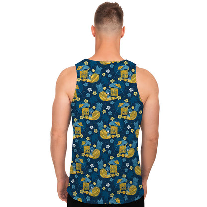 Hawaiian Tiki Pattern Print Men's Tank Top