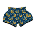 Hawaiian Tiki Pattern Print Muay Thai Boxing Shorts