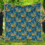 Hawaiian Tiki Pattern Print Quilt