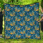 Hawaiian Tiki Pattern Print Quilt
