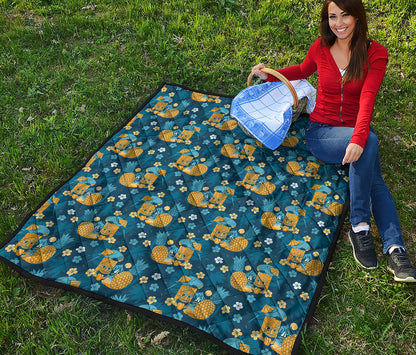 Hawaiian Tiki Pattern Print Quilt