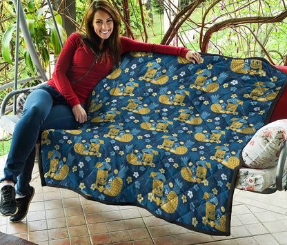 Hawaiian Tiki Pattern Print Quilt